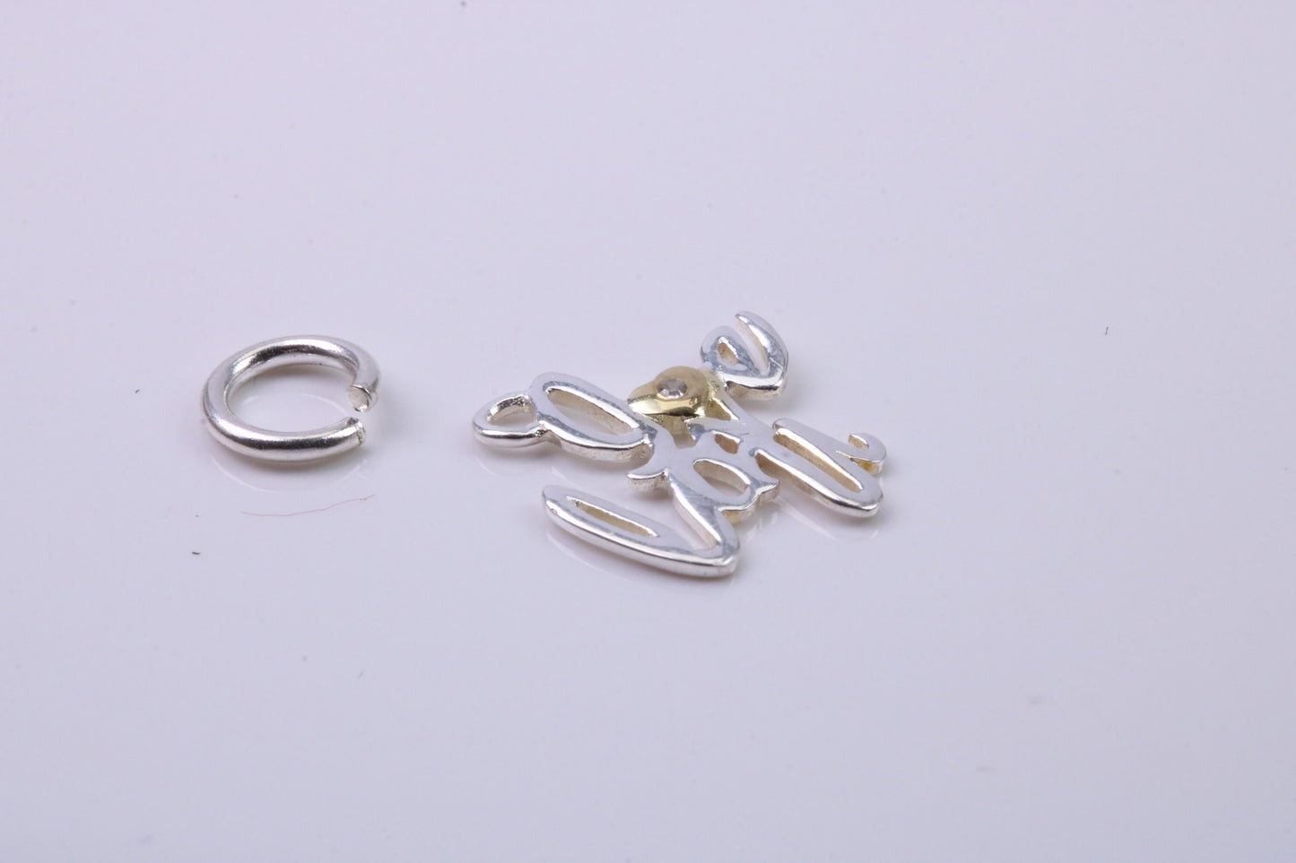 I Love You Charm, Traditional Charm, Made from Solid 925 Grade Sterling Silver, Complete with Attachment Link