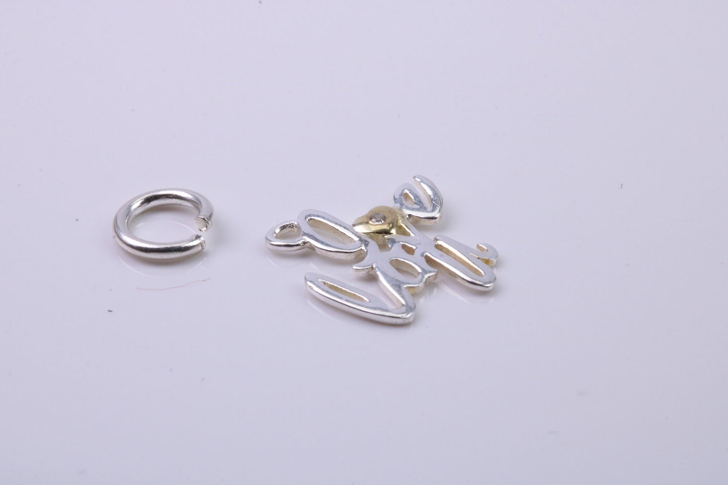 I Love You Charm, Traditional Charm, Made from Solid 925 Grade Sterling Silver, Complete with Attachment Link