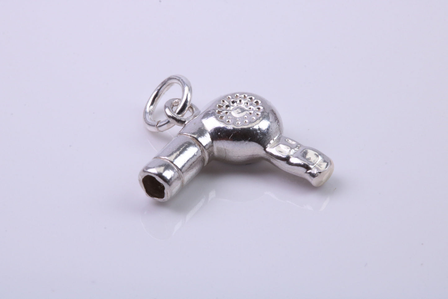 Hair Dryer Charm, Traditional Charm, Made from Solid 925 Grade Sterling Silver, Complete with Attachment Link