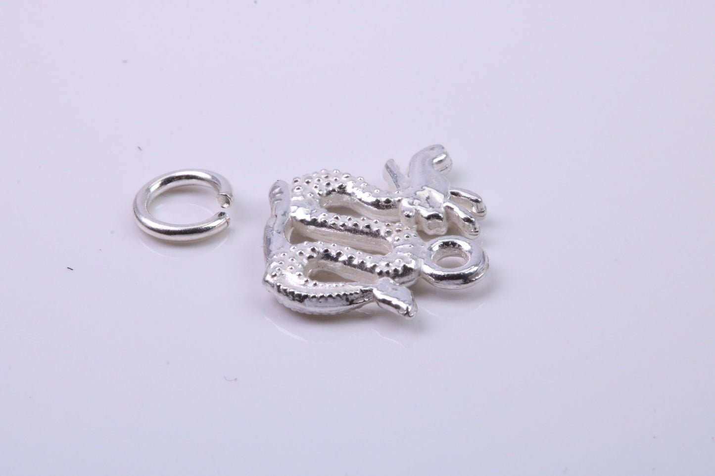 Chinese Dragon Charm, Traditional Charm, Made from Solid 925 Grade Sterling Silver, Complete with Attachment Link