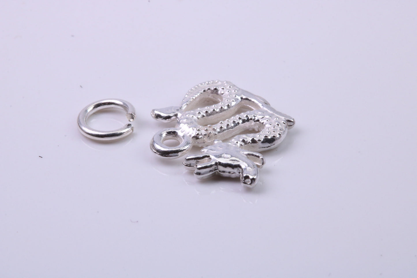 Chinese Dragon Charm, Traditional Charm, Made from Solid 925 Grade Sterling Silver, Complete with Attachment Link