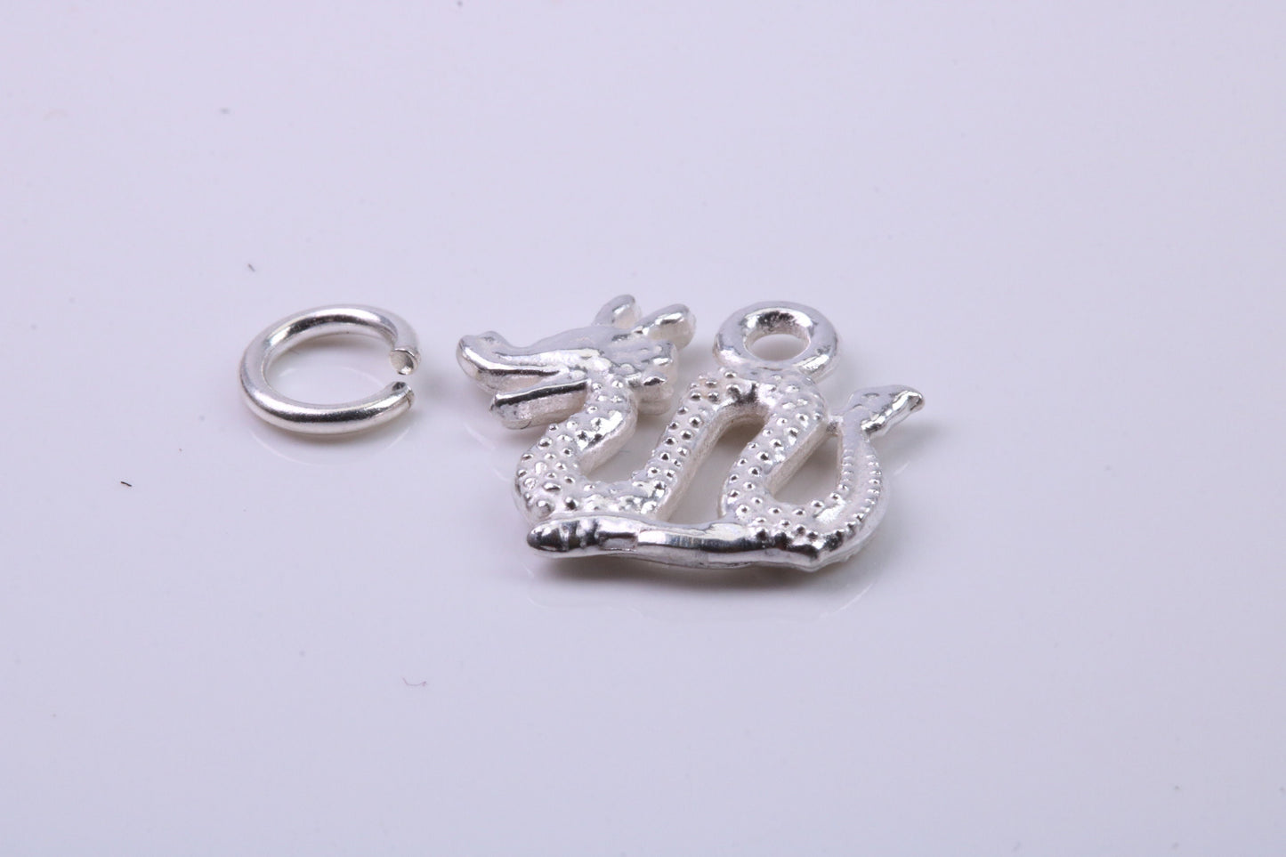Chinese Dragon Charm, Traditional Charm, Made from Solid 925 Grade Sterling Silver, Complete with Attachment Link