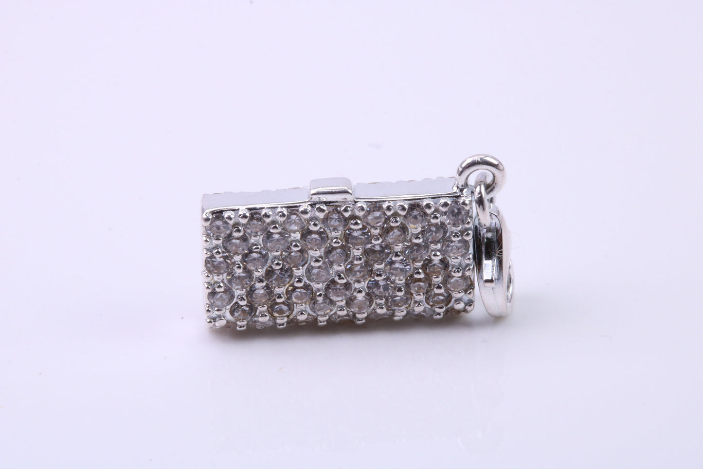 Clutch Bag Charm, Traditional Charm, Made from Solid 925 Grade Sterling Silver, Complete with Attachment Link