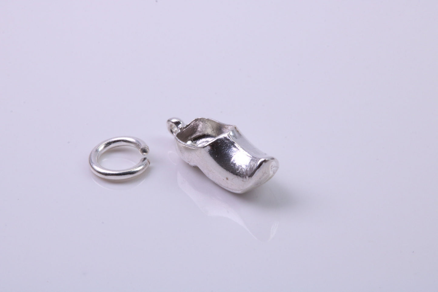Clog Charm, Traditional Charm, Made from Solid 925 Grade Sterling Silver, Complete with Attachment Link