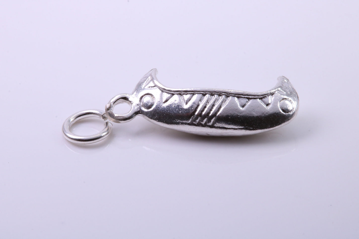 Canoe Charm, Traditional Charm, Made from Solid 925 Grade Sterling Silver, Complete with Attachment Link