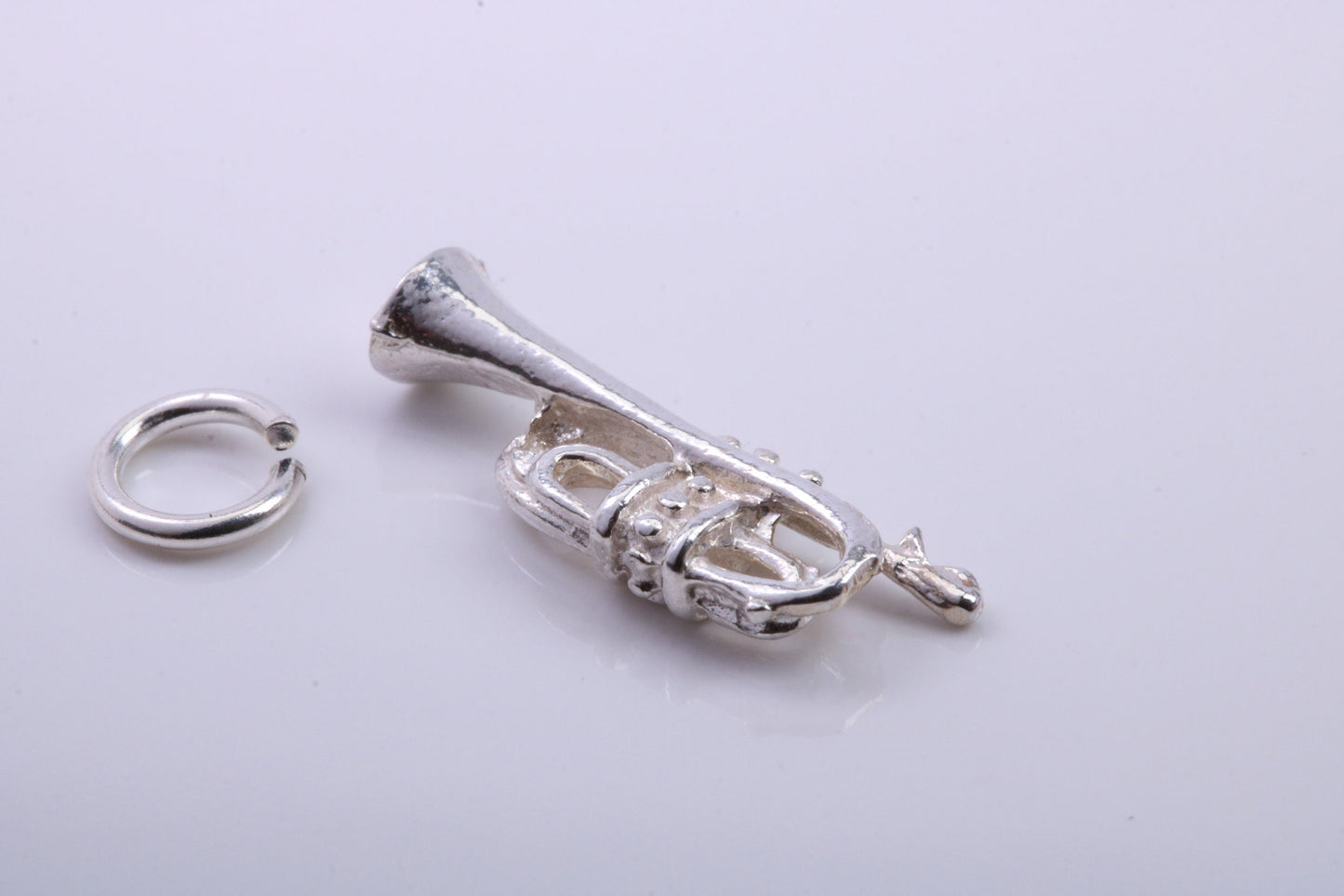 Tuba Charm, Traditional Charm, Made from Solid 925 Grade Sterling Silver, Complete with Attachment Link
