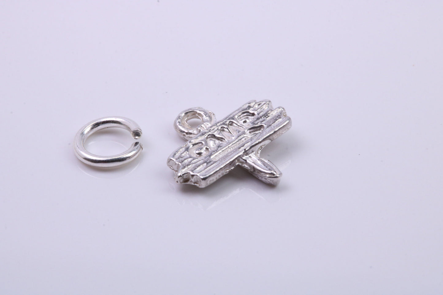 Camping Charm, Traditional Charm, Made from Solid 925 Grade Sterling Silver, Complete with Attachment Link