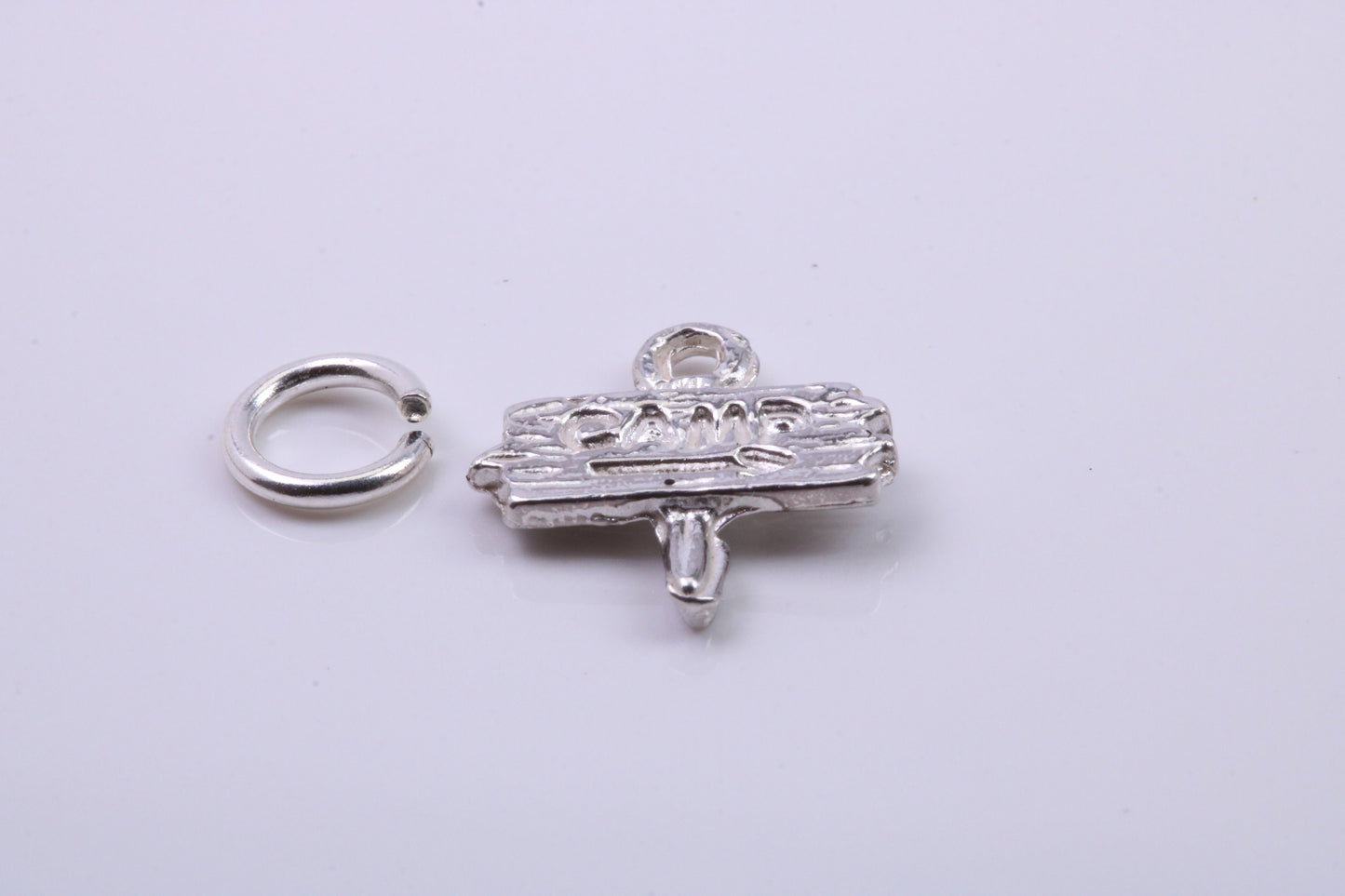 Camping Charm, Traditional Charm, Made from Solid 925 Grade Sterling Silver, Complete with Attachment Link