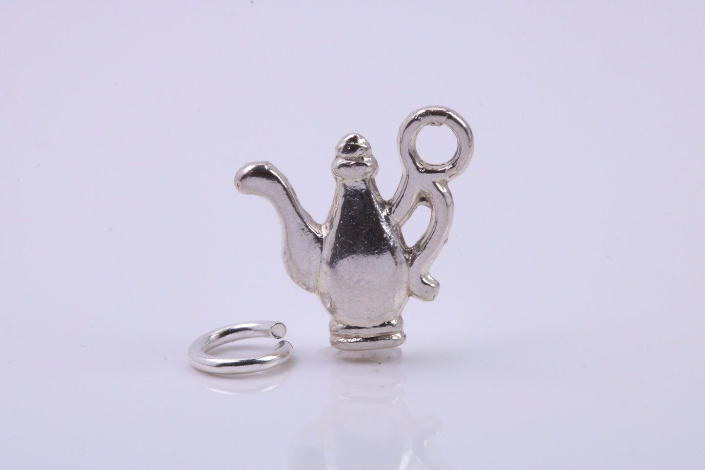 Coffee Pot Charm, Traditional Charm, Made from Solid 925 Grade Sterling Silver, Complete with Attachment Link