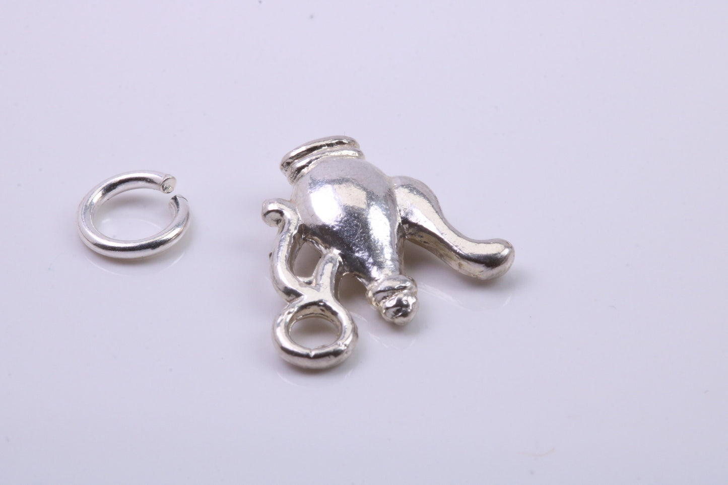 Coffee Pot Charm, Traditional Charm, Made from Solid 925 Grade Sterling Silver, Complete with Attachment Link