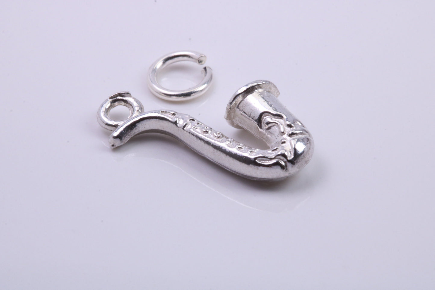 Saxophone Charm, Traditional Charm, Made from Solid 925 Grade Sterling Silver, Complete with Attachment Link