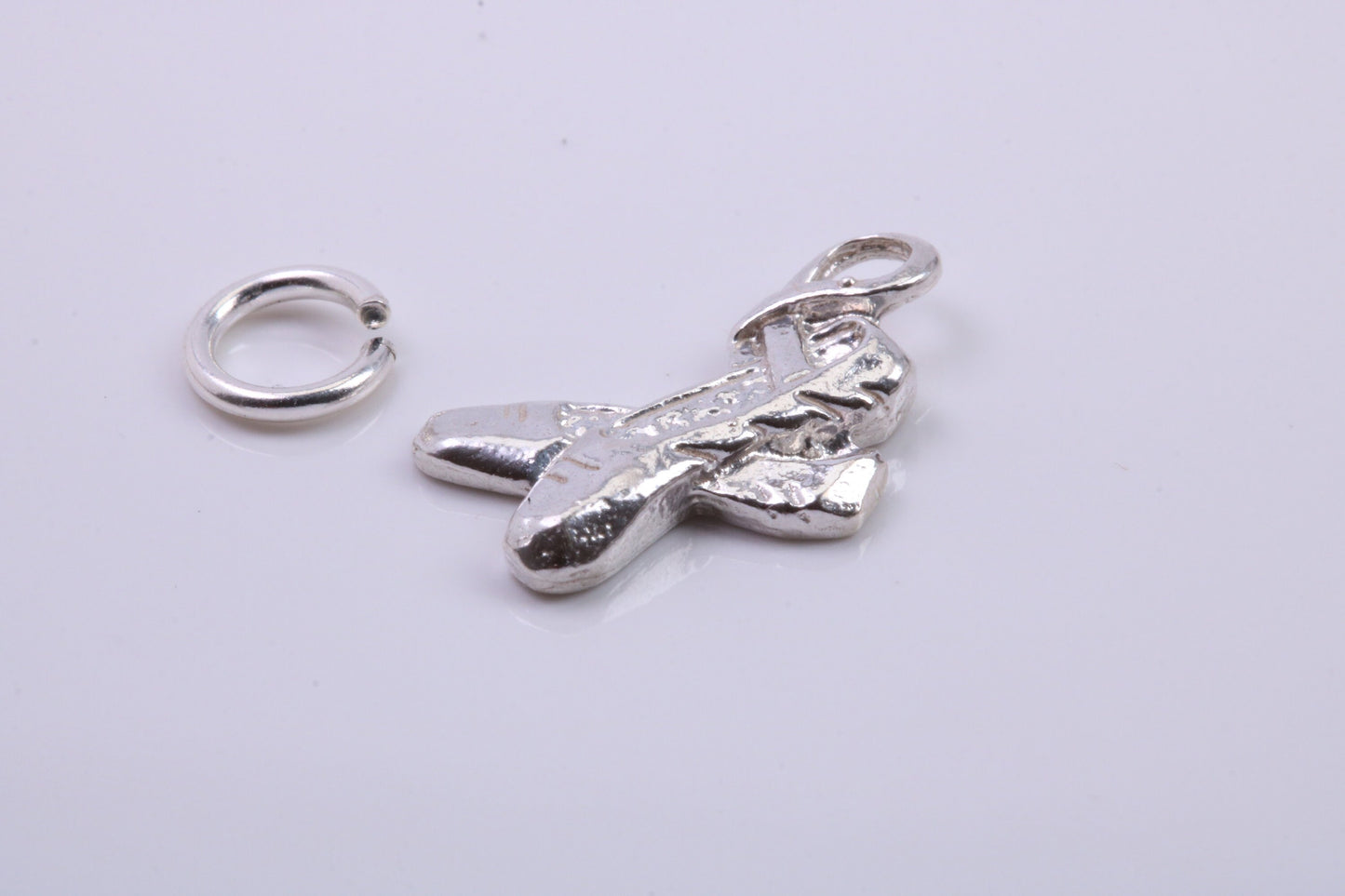 Ballerina Slippers Charm, Traditional Charm, Made from Solid 925 Grade Sterling Silver, Complete with Attachment Link
