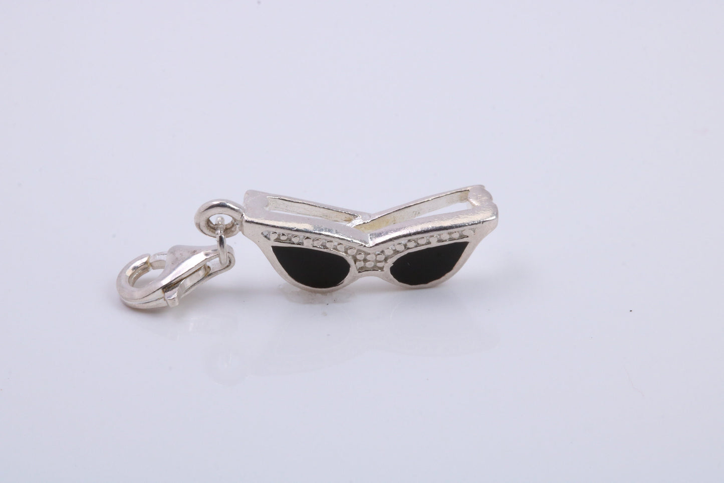Spectacles Charm, Traditional Charm, Made from Solid 925 Grade Sterling Silver, Complete with Attachment Link