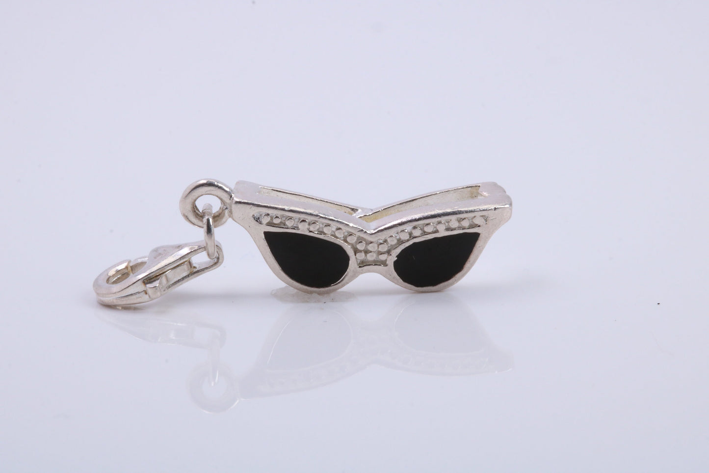 Spectacles Charm, Traditional Charm, Made from Solid 925 Grade Sterling Silver, Complete with Attachment Link