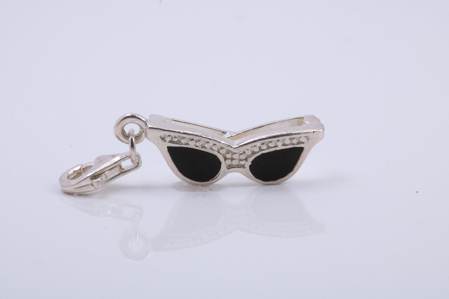 Spectacles Charm, Traditional Charm, Made from Solid 925 Grade Sterling Silver, Complete with Attachment Link