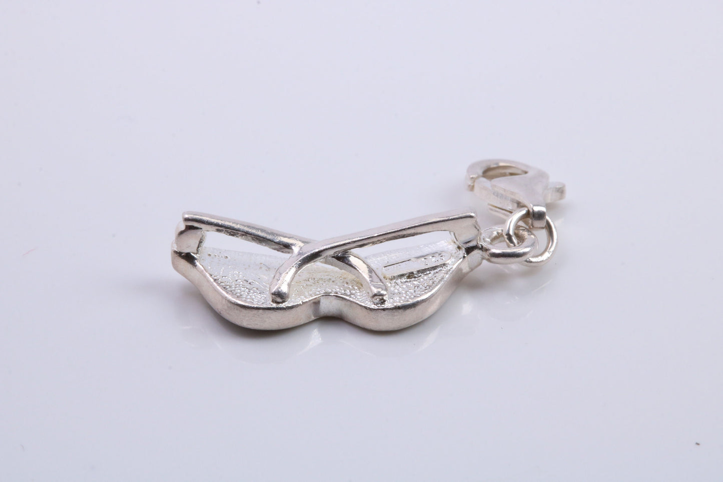 Spectacles Charm, Traditional Charm, Made from Solid 925 Grade Sterling Silver, Complete with Attachment Link