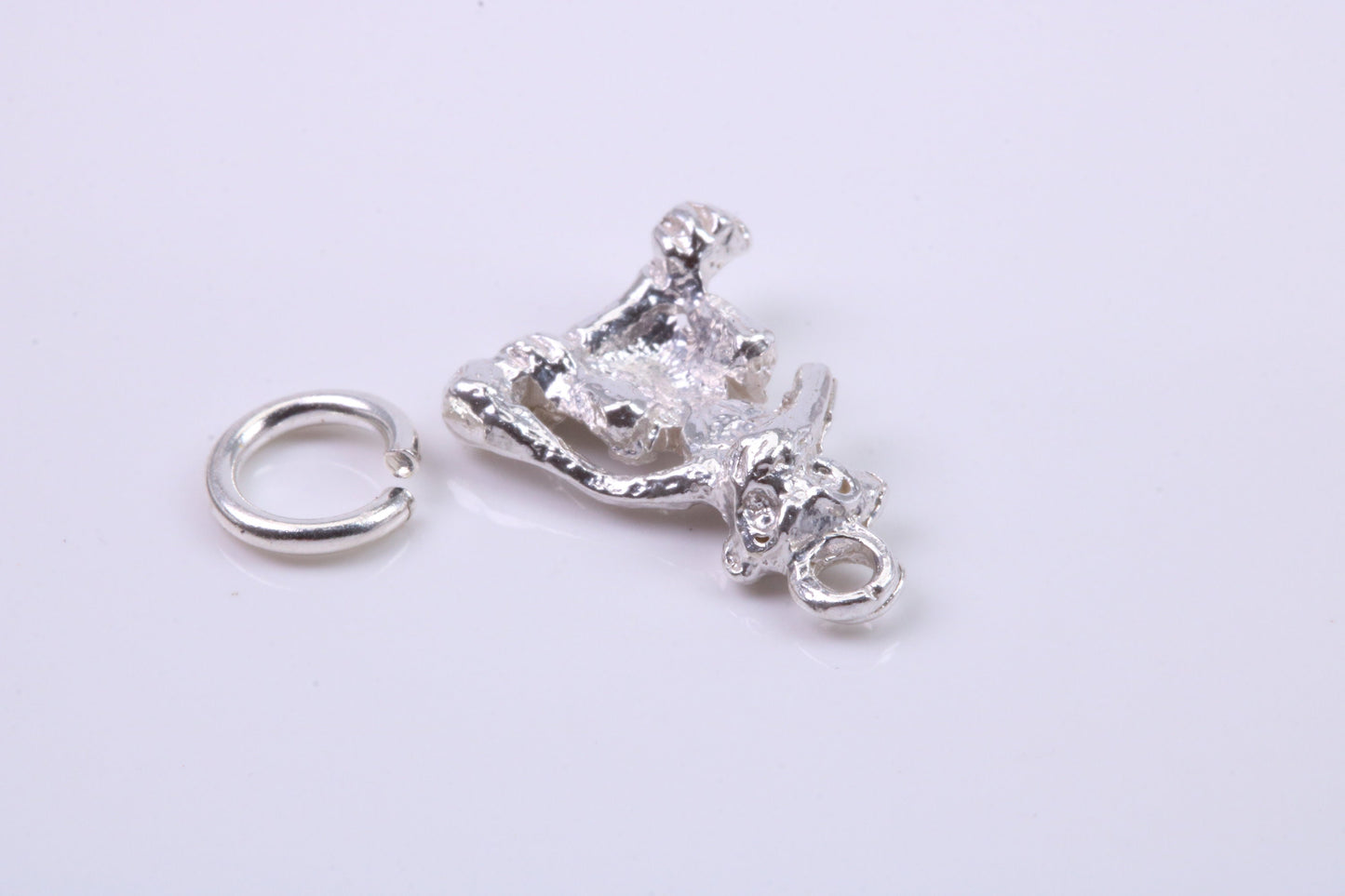 Speak no Evil Monkey Charm, Traditional Charm, Made from Solid 925 Grade Sterling Silver, Complete with Attachment Link