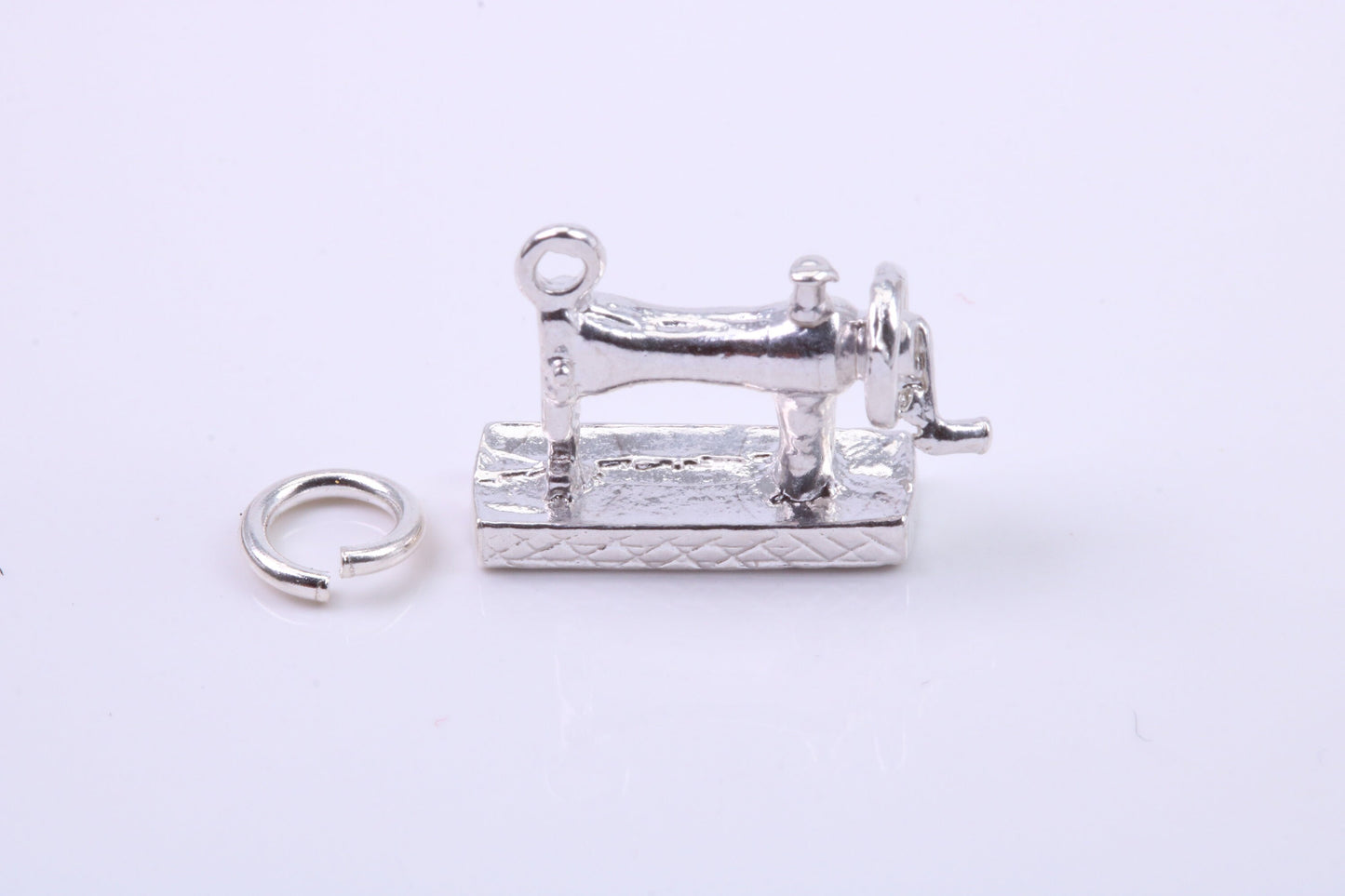 Sewing Machine Charm, Traditional Charm, Made from Solid 925 Grade Sterling Silver, Complete with Attachment Link
