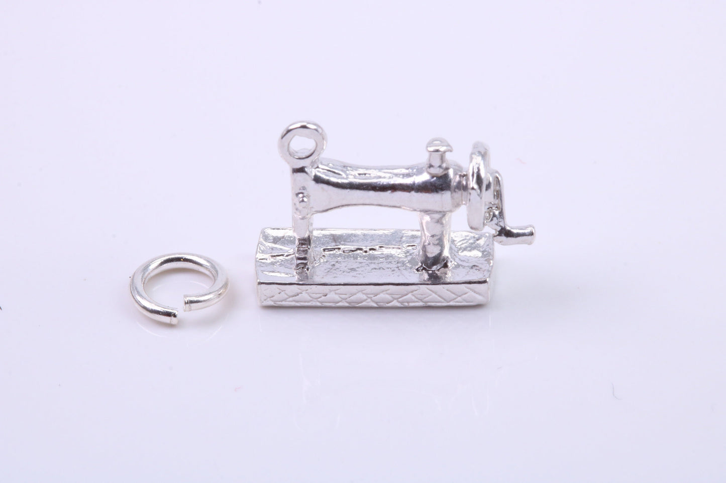 Sewing Machine Charm, Traditional Charm, Made from Solid 925 Grade Sterling Silver, Complete with Attachment Link
