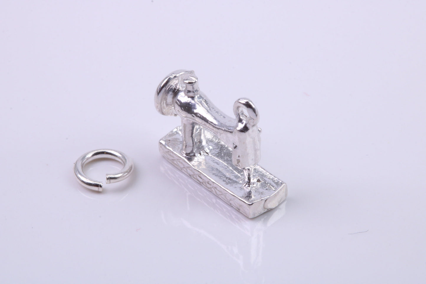 Sewing Machine Charm, Traditional Charm, Made from Solid 925 Grade Sterling Silver, Complete with Attachment Link