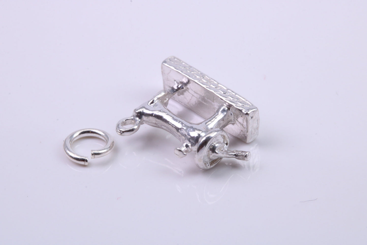 Sewing Machine Charm, Traditional Charm, Made from Solid 925 Grade Sterling Silver, Complete with Attachment Link