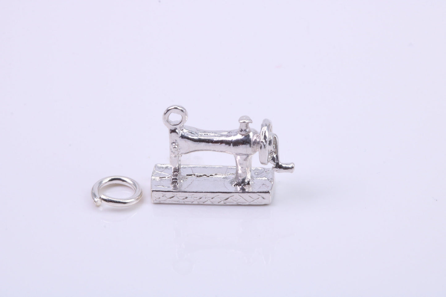 Sewing Machine Charm, Traditional Charm, Made from Solid 925 Grade Sterling Silver, Complete with Attachment Link