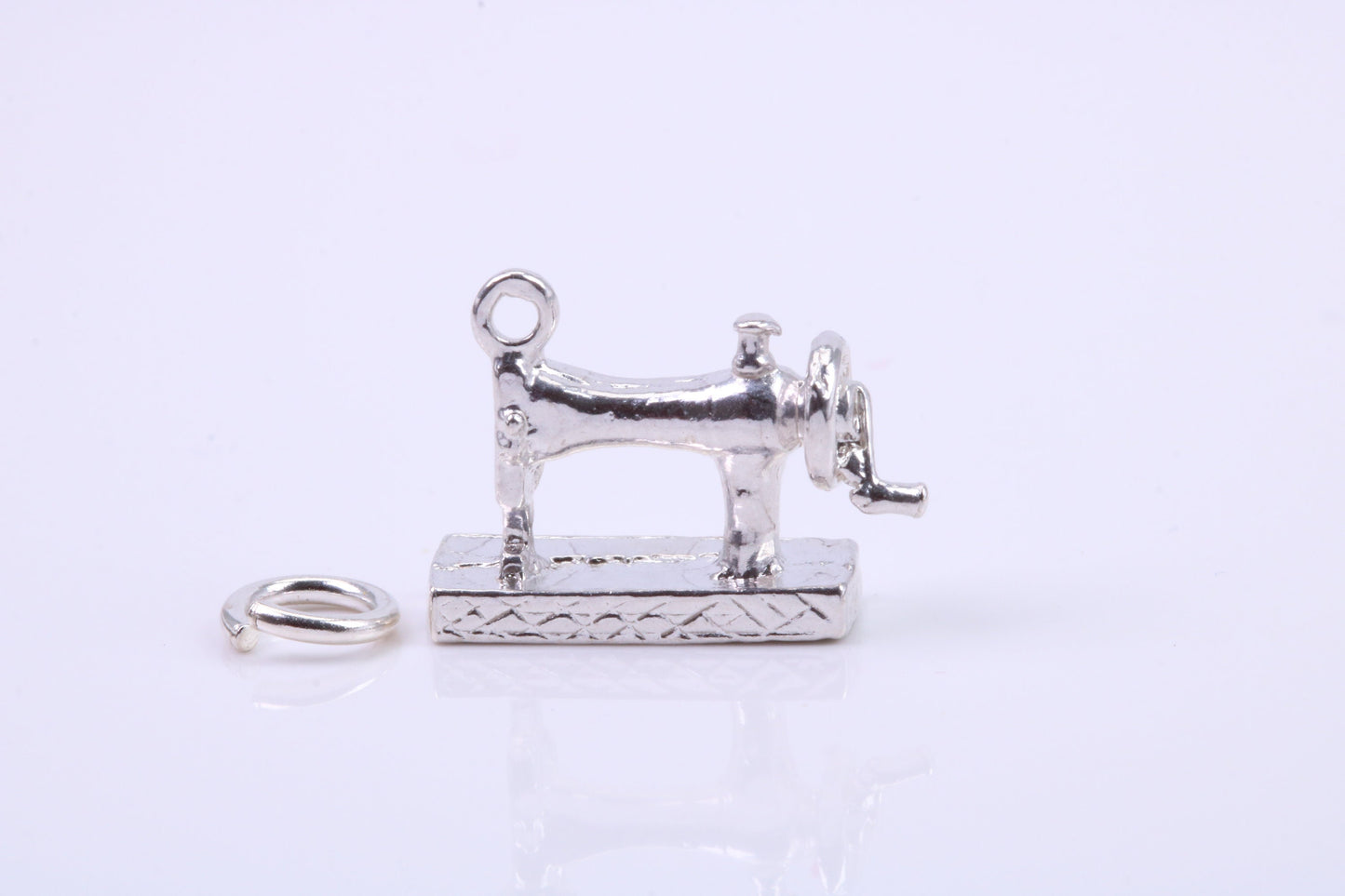 Sewing Machine Charm, Traditional Charm, Made from Solid 925 Grade Sterling Silver, Complete with Attachment Link