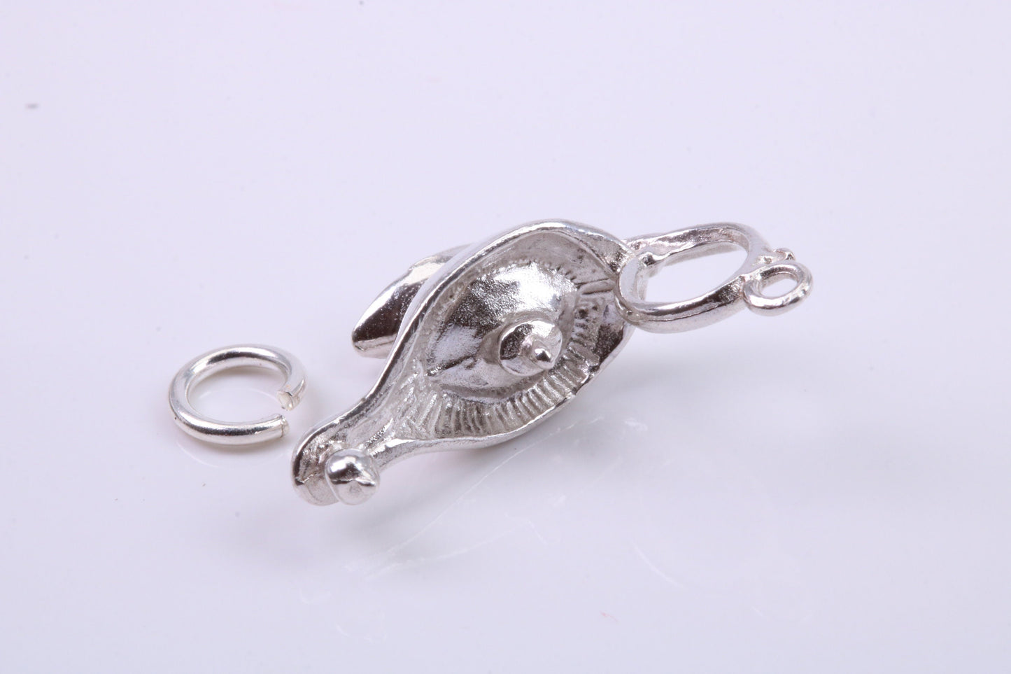 Magic Genie Lamp Charm, Traditional Charm, Made from Solid 925 Grade Sterling Silver, Complete with Attachment Link