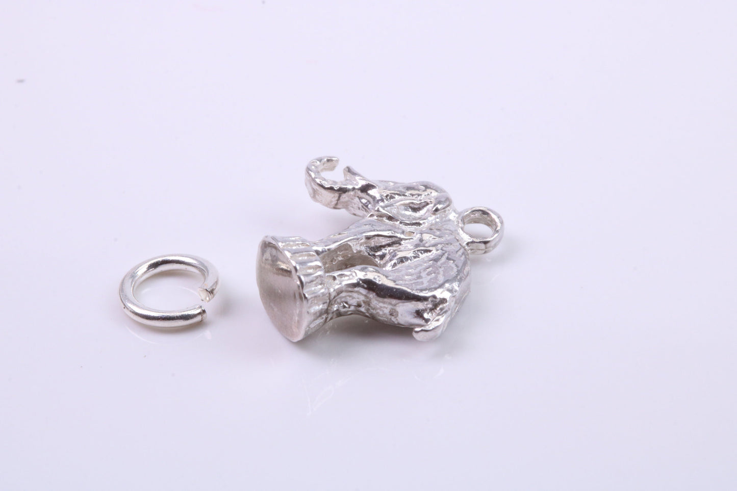 Circus Elephant Charm, Traditional Charm, Made from Solid 925 Grade Sterling Silver, Complete with Attachment Link