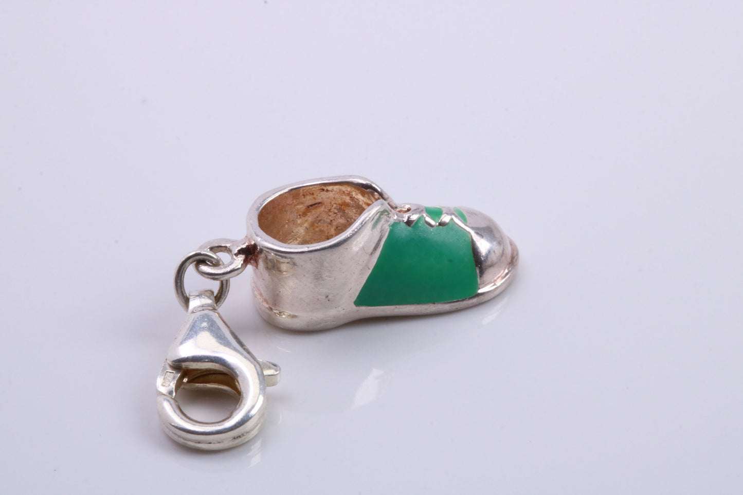 Shoe Charm, Traditional Charm, Made from Solid 925 Grade Sterling Silver, Complete with Attachment Link