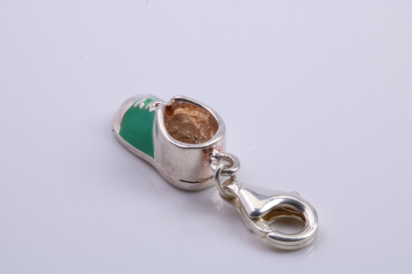 Shoe Charm, Traditional Charm, Made from Solid 925 Grade Sterling Silver, Complete with Attachment Link
