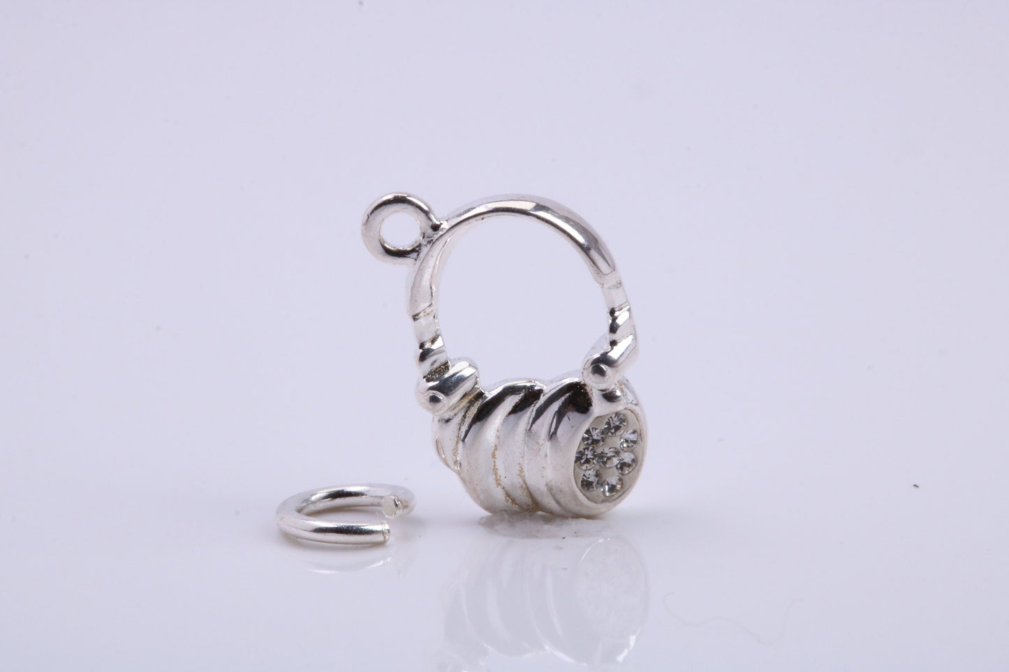 Head Phone Charm, Traditional Charm, Made from Solid 925 Grade Sterling Silver, Complete with Attachment Link