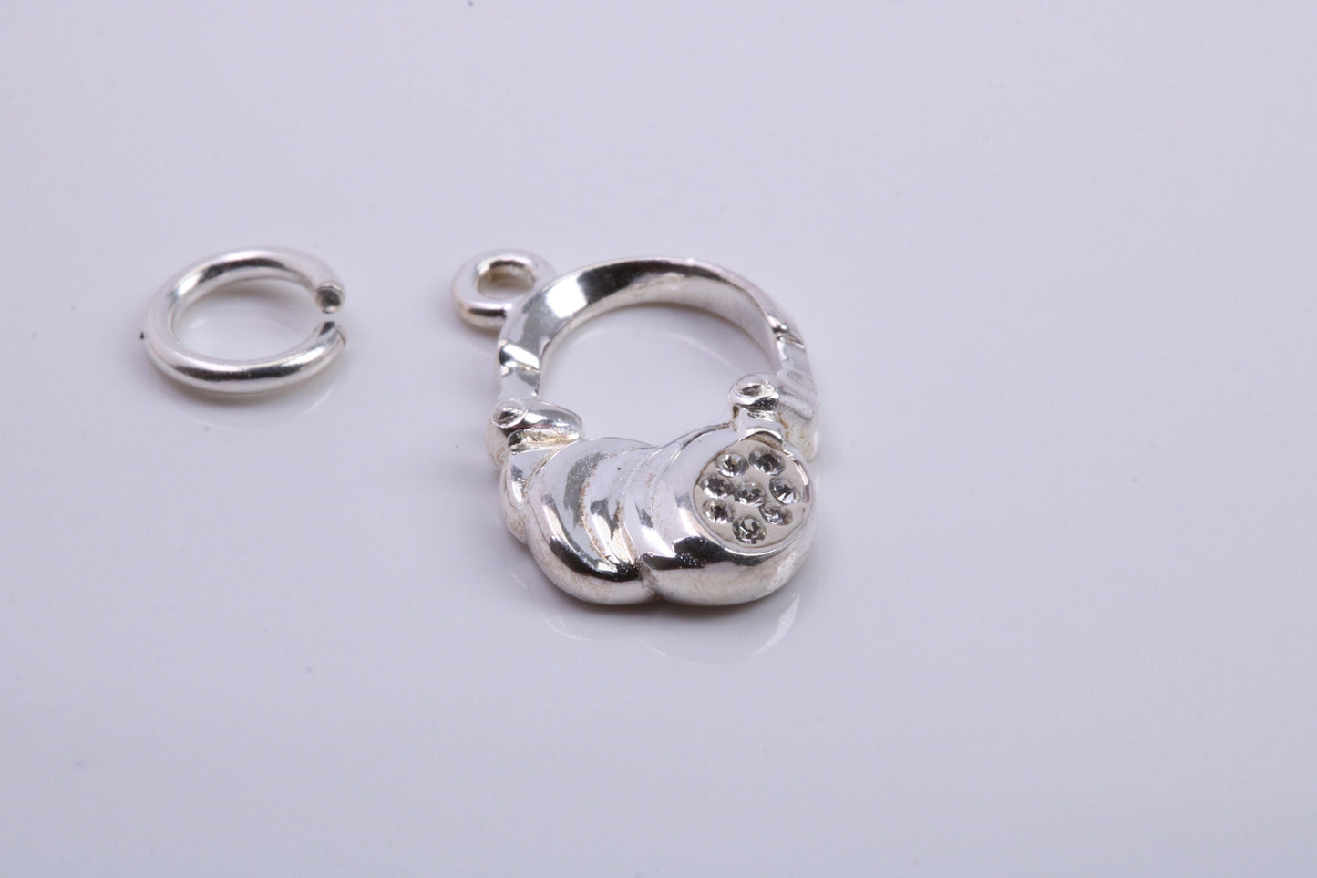 Head Phone Charm, Traditional Charm, Made from Solid 925 Grade Sterling Silver, Complete with Attachment Link