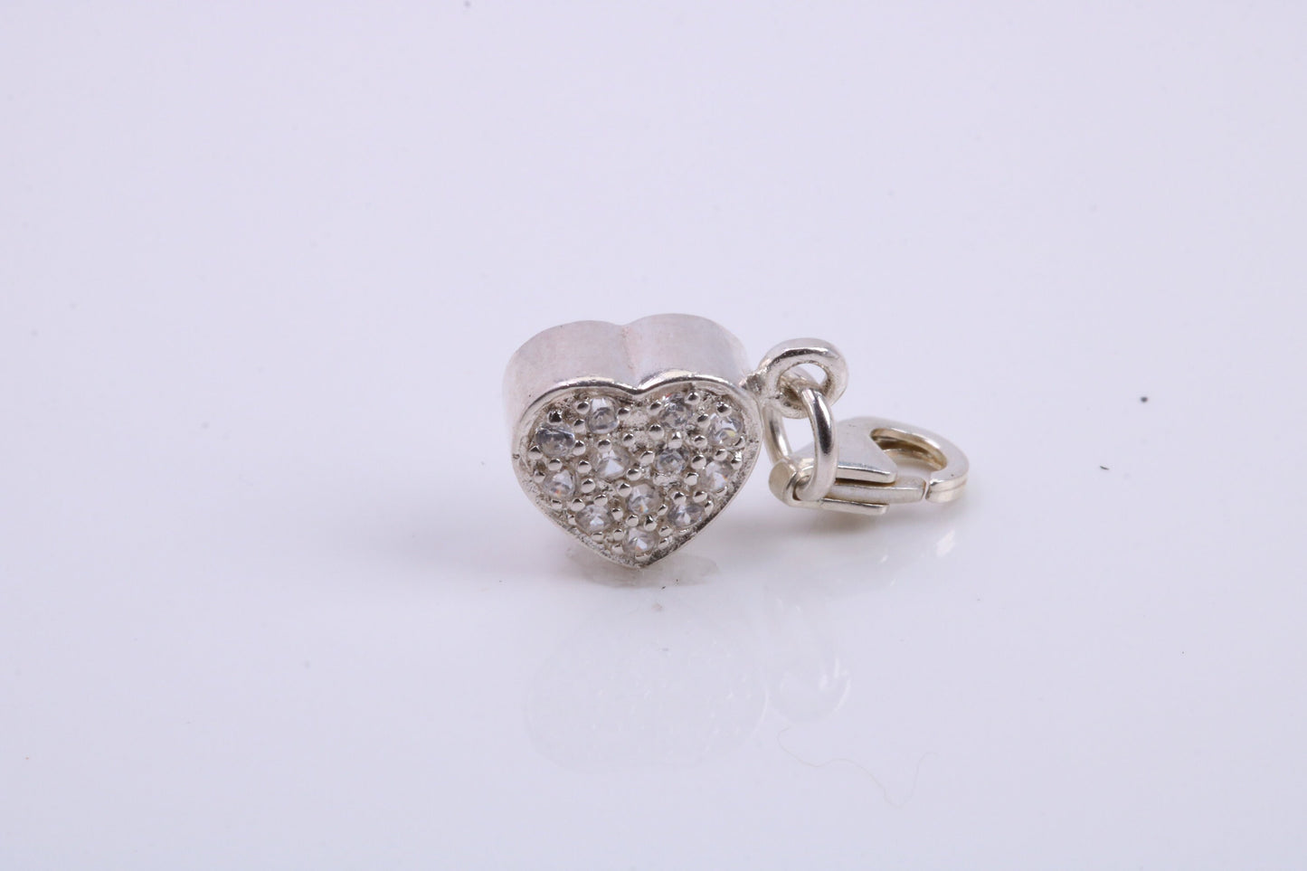 Love Heart Charm, Traditional Charm, Made from Solid 925 Grade Sterling Silver, Complete with Attachment Link