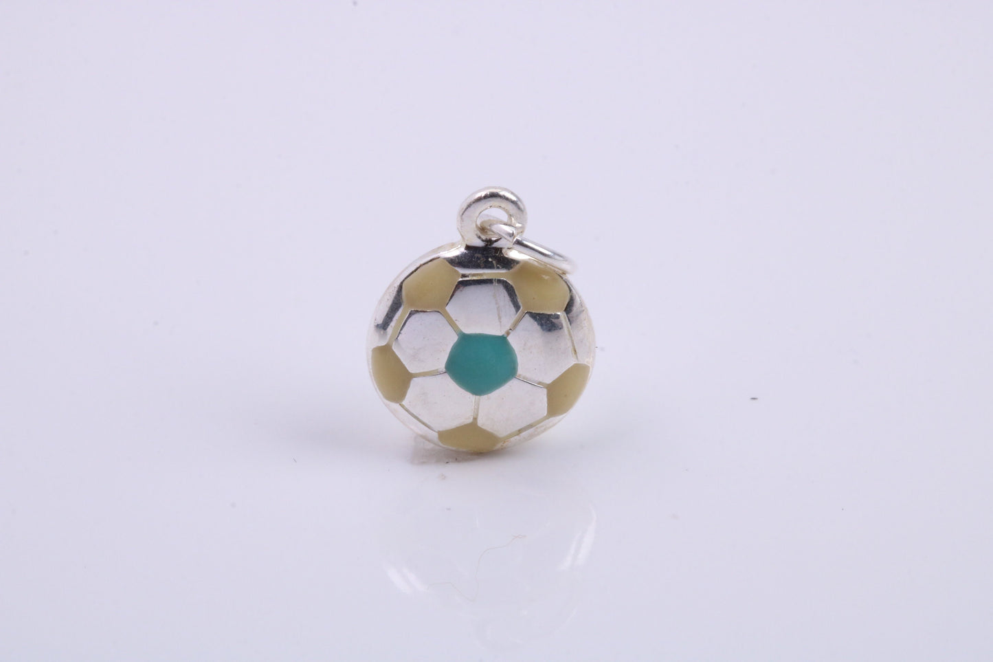 Foot Ball Charm, Traditional Charm, Made from Solid 925 Grade Sterling Silver, Complete with Attachment Link