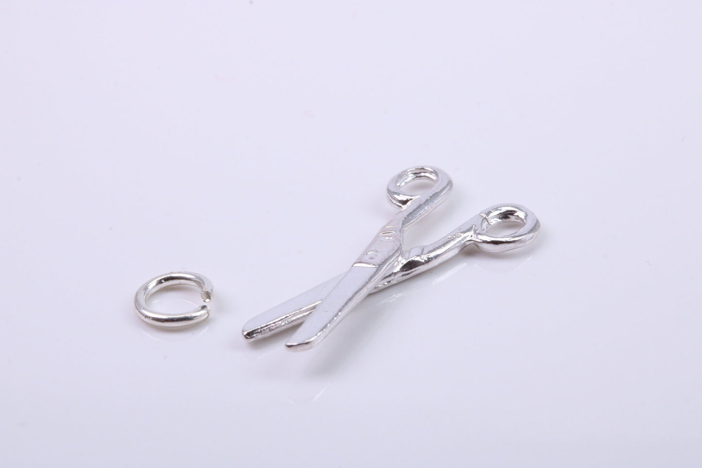 Scissor Charm, Traditional Charm, Made from Solid 925 Grade Sterling Silver, Complete with Attachment Link