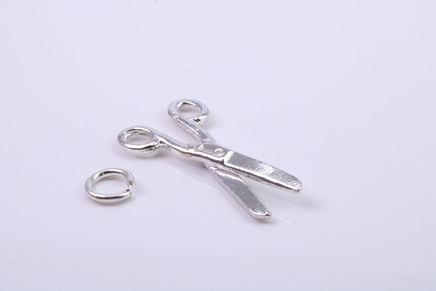 Scissor Charm, Traditional Charm, Made from Solid 925 Grade Sterling Silver, Complete with Attachment Link