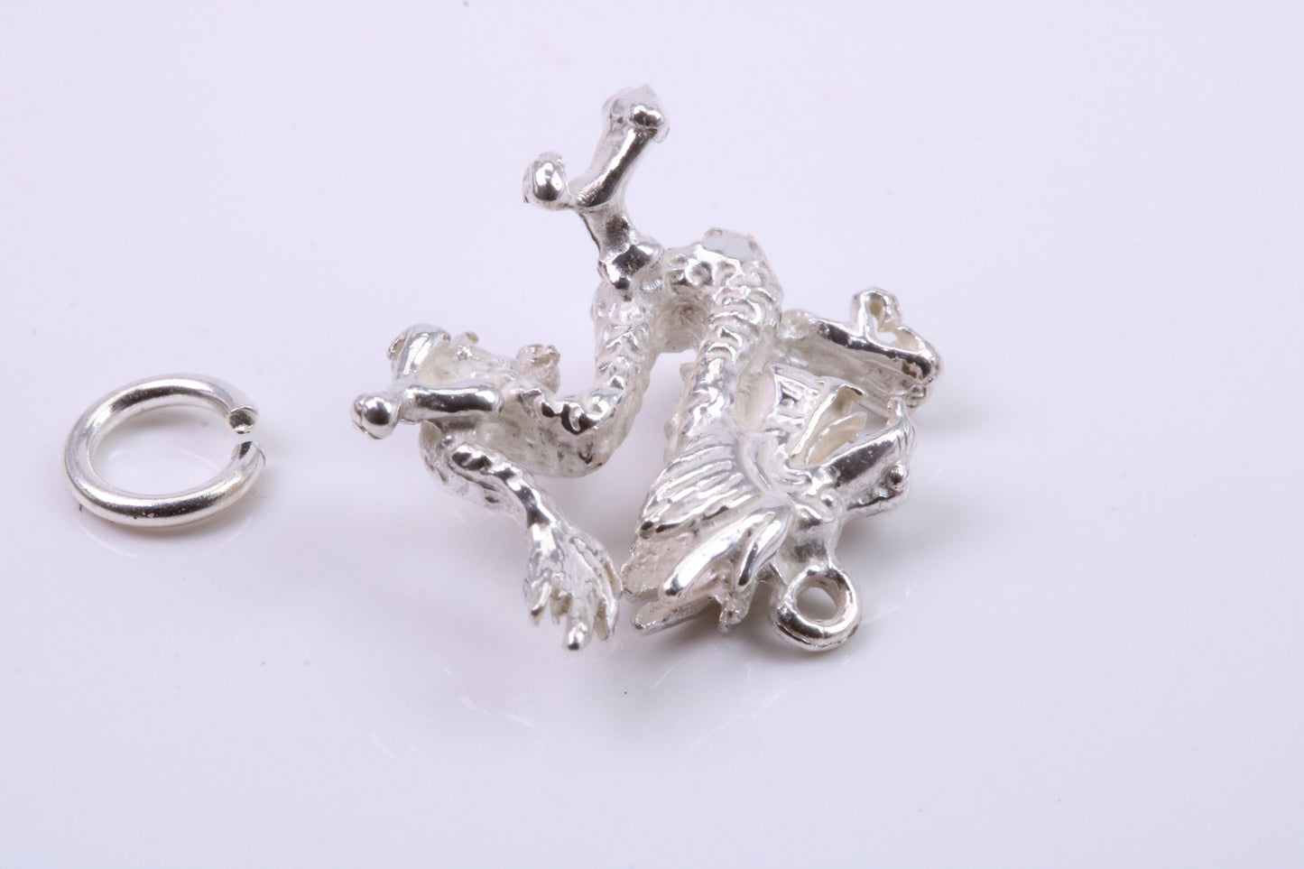 Oriental Dragon Charm, Traditional Charm, Made from Solid 925 Grade Sterling Silver, Complete with Attachment Link