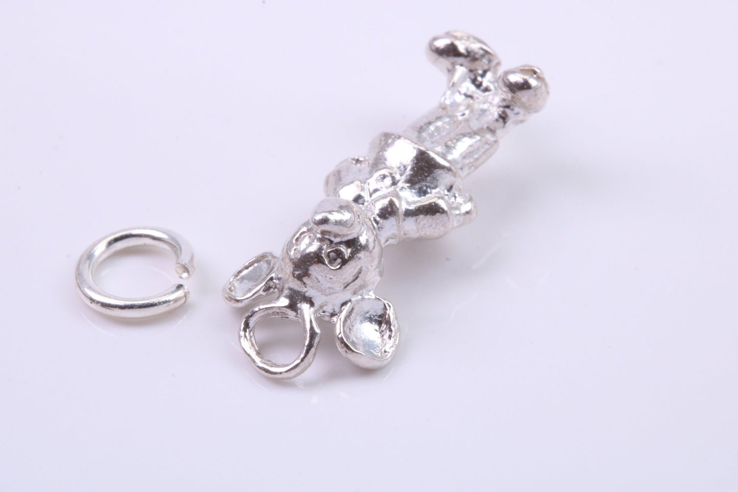 Standing Mouse Charm, Traditional Charm, Made from Solid 925 Grade Sterling Silver, Complete with Attachment Link