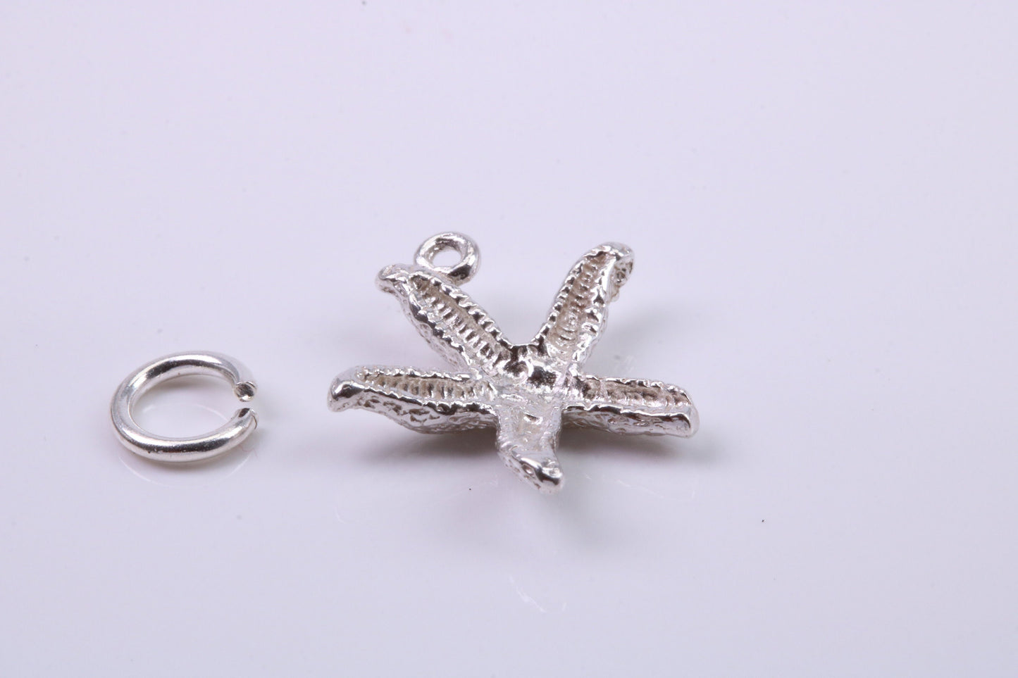 Star Fish Charm, Traditional Charm, Made from Solid 925 Grade Sterling Silver, Complete with Attachment Link