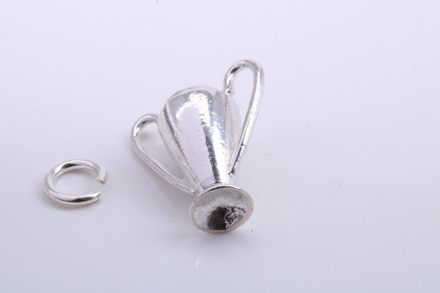 Sports Trophy Charm, Traditional Charm, Made from Solid 925 Grade Sterling Silver, Complete with Attachment Link