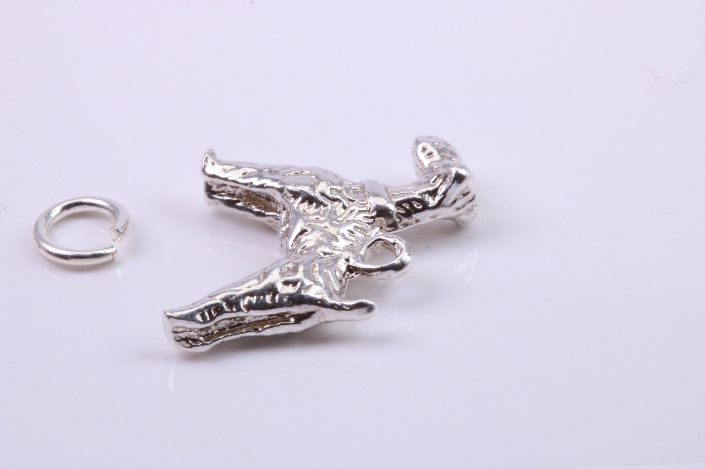 Schnauzer Dog Charm, Traditional Charm, Made from Solid 925 Grade Sterling Silver, Complete with Attachment Link