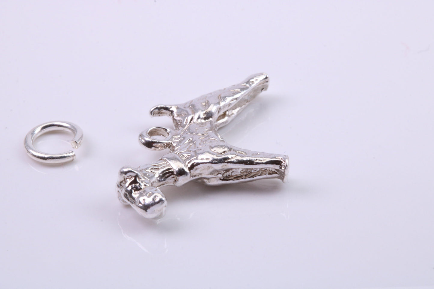 Schnauzer Dog Charm, Traditional Charm, Made from Solid 925 Grade Sterling Silver, Complete with Attachment Link