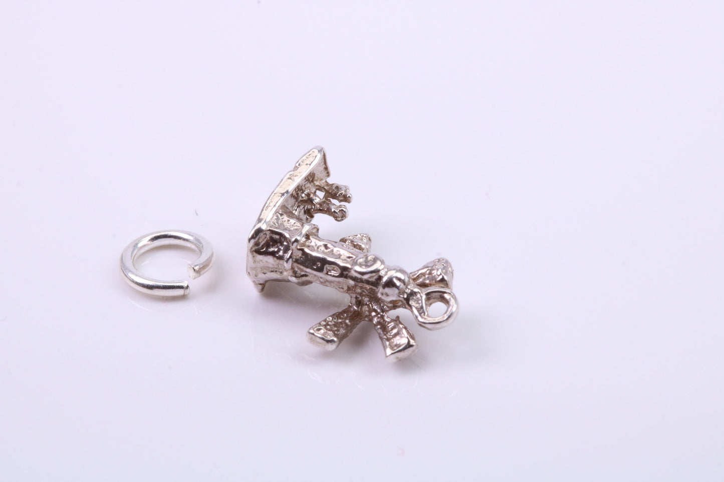 Windmill Charm, Traditional Charm, Made from Solid 925 Grade Sterling Silver, Complete with Attachment Link