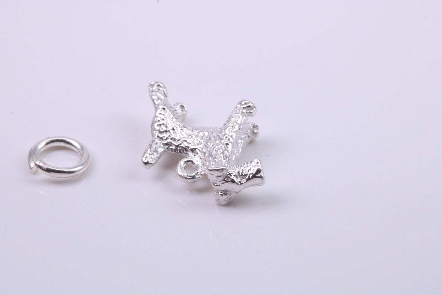 Airedale Terrier Dog Charm, Traditional Charm, Made from Solid 925 Grade Sterling Silver, Complete with Attachment Link