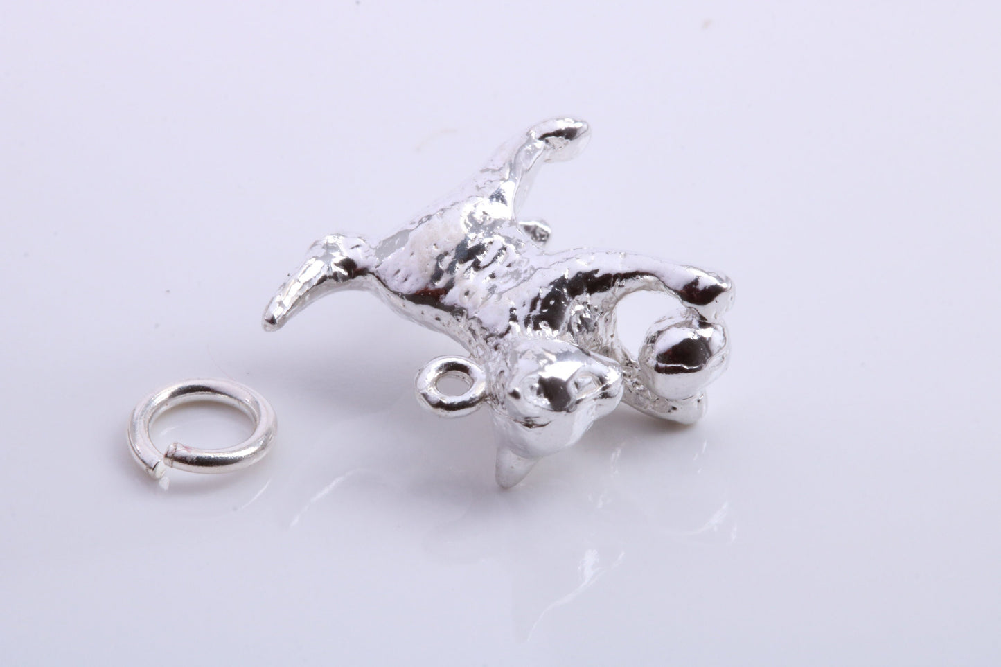 Cat Charm, Traditional Charm, Made from Solid 925 Grade Sterling Silver, Complete with Attachment Link