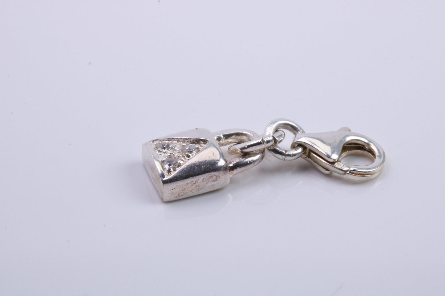 Padlock Charm, Traditional Charm, Made from Solid 925 Grade Sterling Silver, Complete with Attachment Link