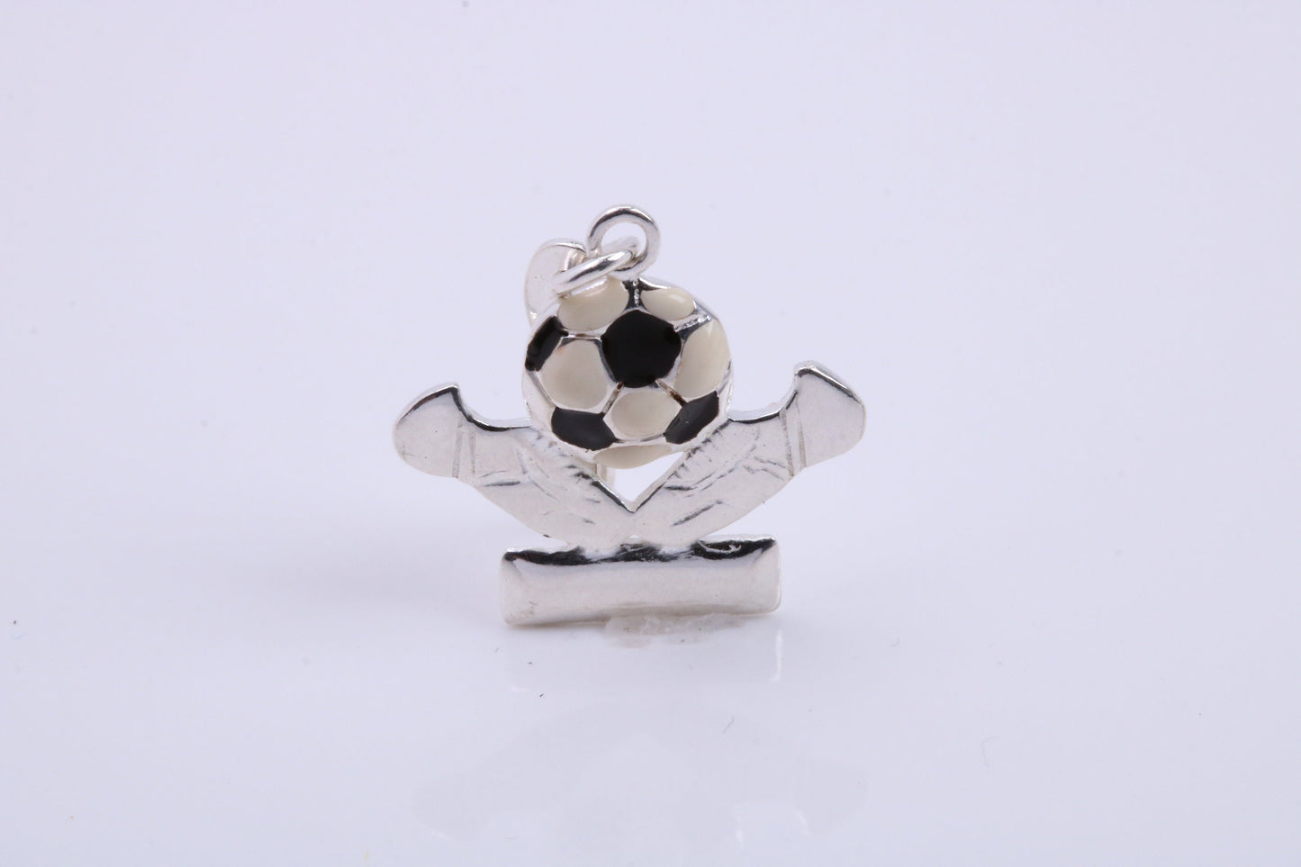 Foot Ball Trophy Charm, Traditional Charm, Made from Solid 925 Grade Sterling Silver, Complete with Attachment Link