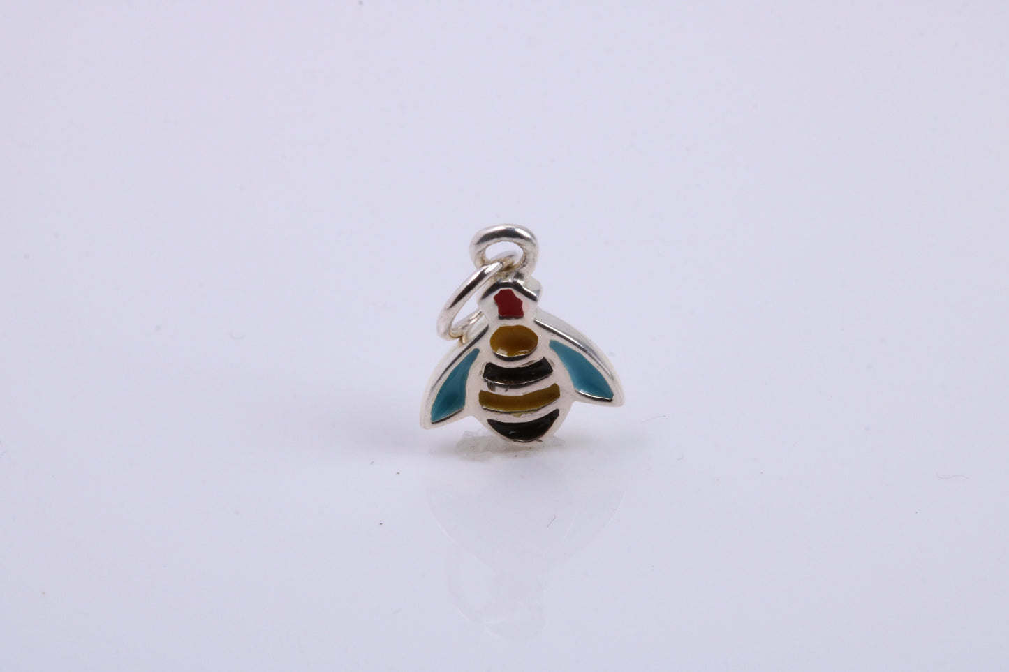 Bumble Bee Charm, Traditional Charm, Made from Solid 925 Grade Sterling Silver, Complete with Attachment Link