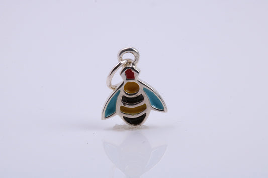 Bumble Bee Charm, Traditional Charm, Made from Solid 925 Grade Sterling Silver, Complete with Attachment Link